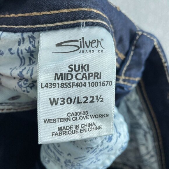 Silver Jeans Co. Suki Mid Capri Jeans Super Stretch W30/L22.5 Womens Denim 3732 - Picture 4 of 11
